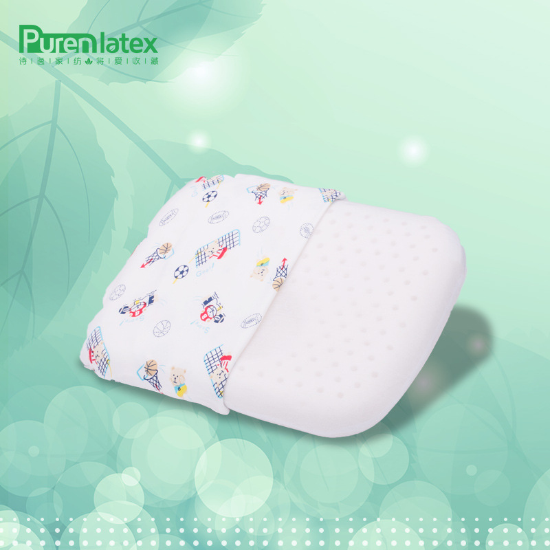 泰国天然乳胶婴儿定型枕防偏头宝宝枕头新生儿枕详情图3