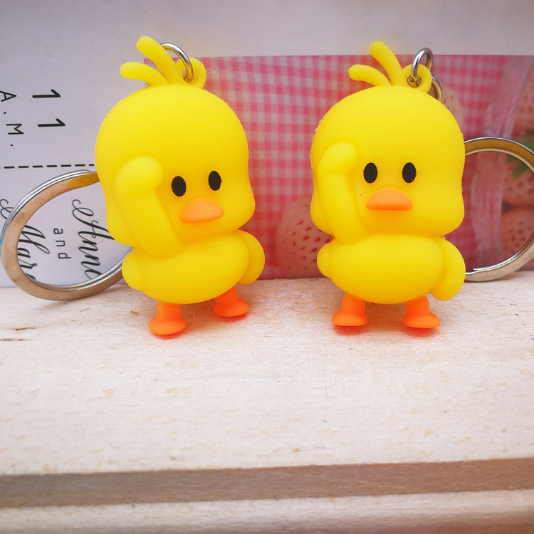 Pato tik yin pequeño pato amarillo llavero llavero de dibujos animados colgante de cadena bolsas accesorios pequeños regalos puestos de tierra puestos de mercado nocturno Specification image