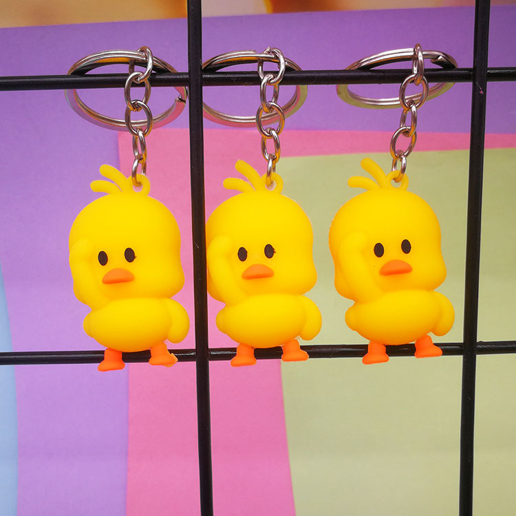 Tiktok duck small yellow duck key chain cartoon key ring chain pendant bag jewelry small gift stall night market stall