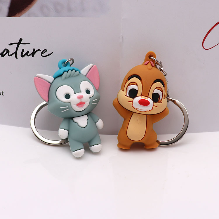 Dibujos animados creativos gato lindo ardilla llavero colgante ropa de niños bolsa de escuela bolsa de pluma colgante de bolsa regalos pequeños details Picture