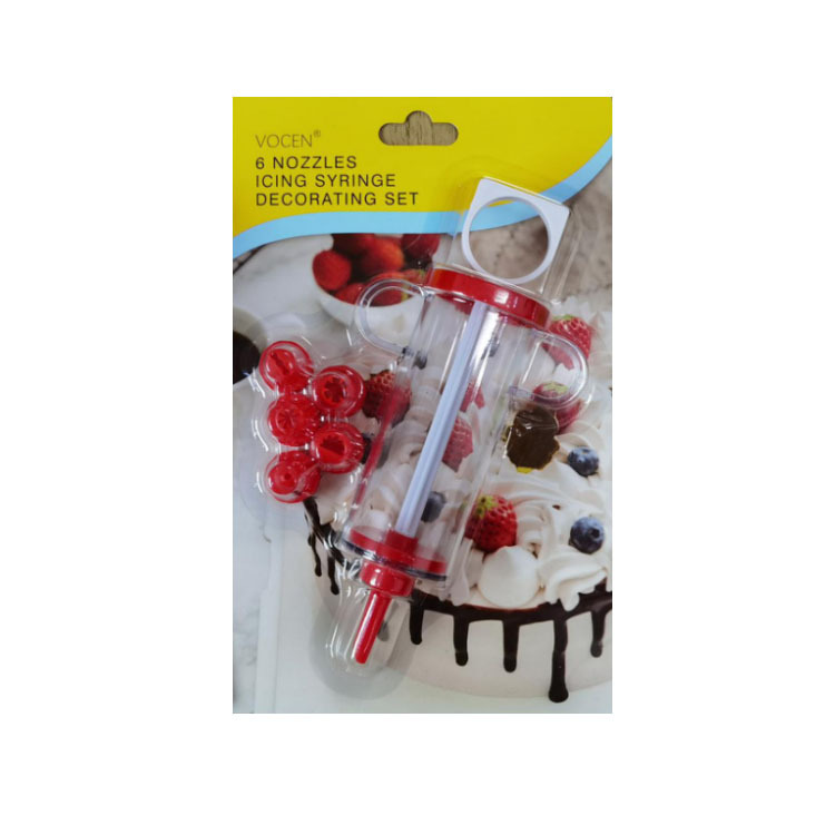 DIY烘焙工具塑料6嘴裱花嘴裱花枪套装 挤奶油嘴曲奇裱花嘴