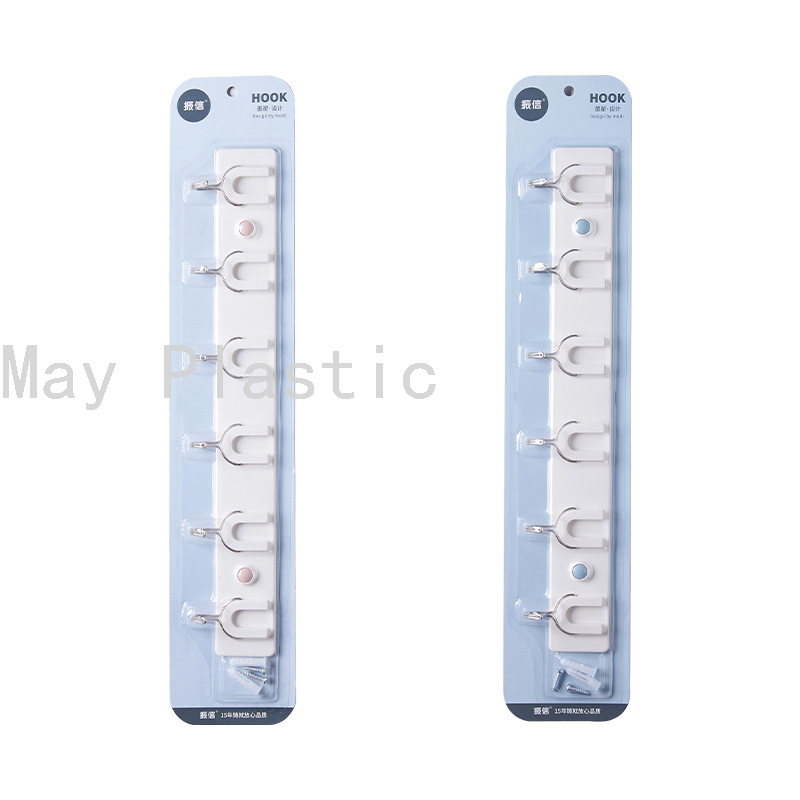 Z24-9932创意粘钩 墙壁挂钩 塑料六连钩 无痕挂钩