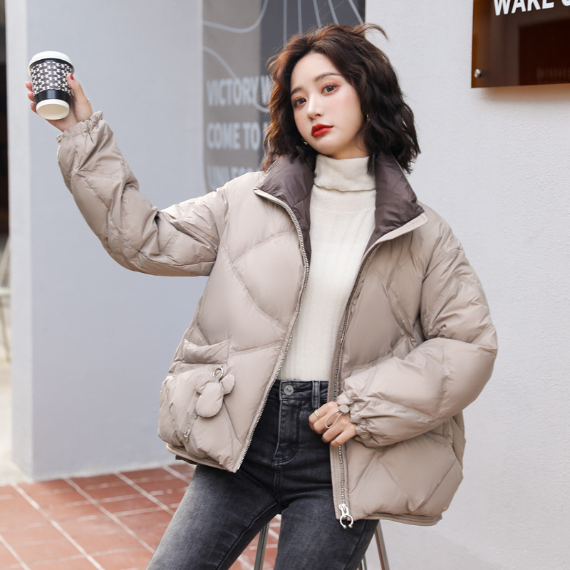 Down jacket female 202 winter new Korean white down jacket female short women's flat women's down jacket wholesale