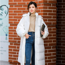 In the long down jacket female 202 winter new Korean version of women's down white eiderdown jacket women's down jacket wholesale