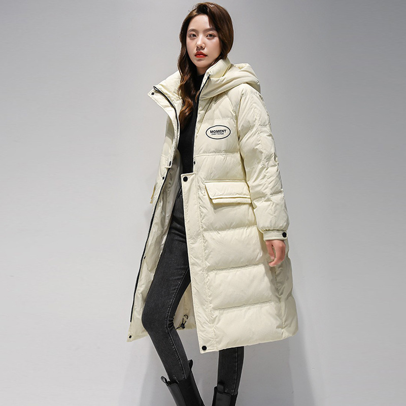 Down jacket women's long 202 winter women's new Korean version 90 white down down women's down jacket wholesale