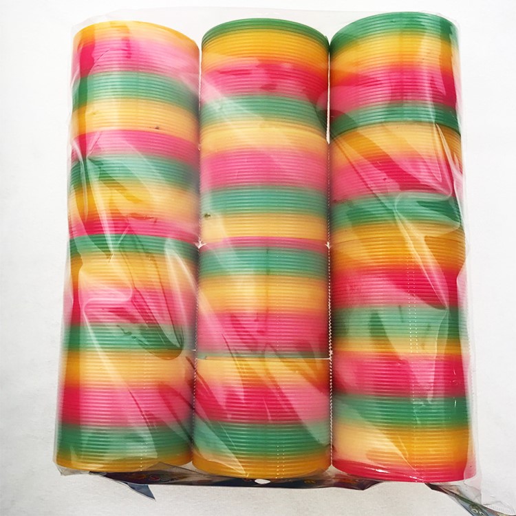 Medium rainbow ring elastic ring spring ring magic hoop hula hoop children's educational toys night market stalls are hot