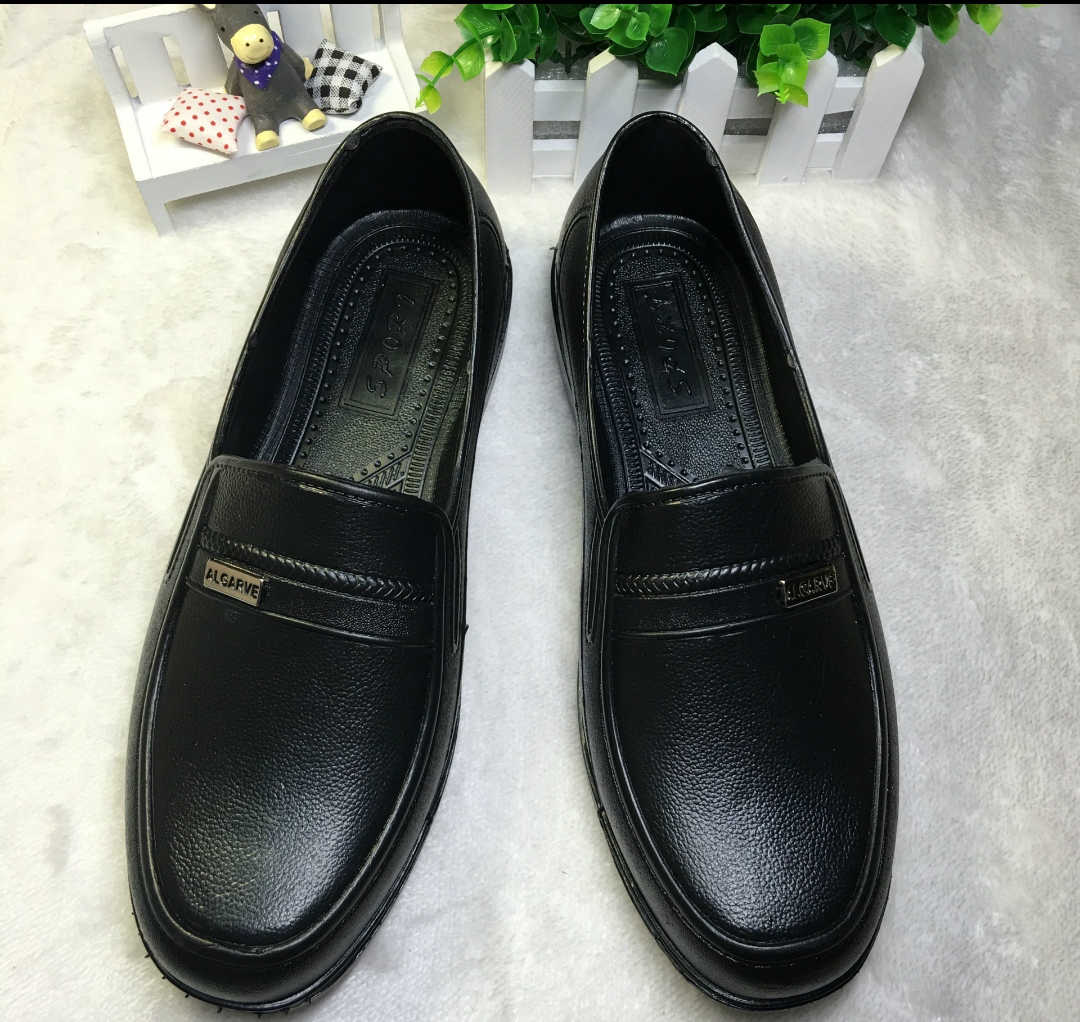 New style imitation leather shoes PVC plastic non-slip waterproof men spring and autumn shoes work shoes dad shoes