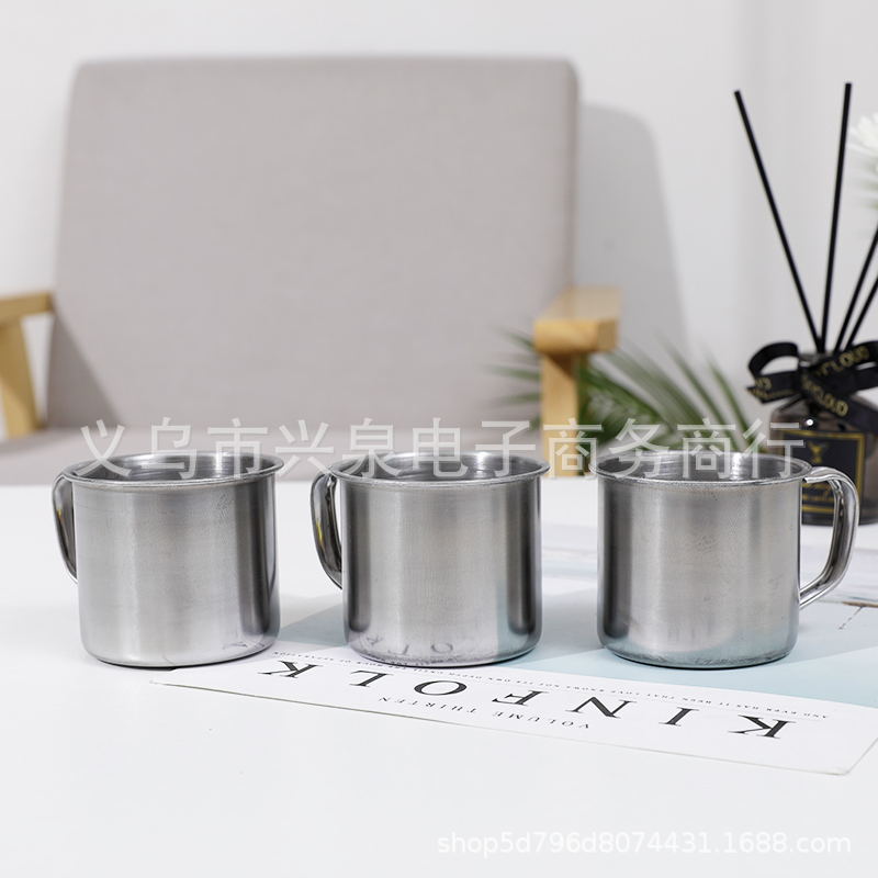 Tazas de boca de metal tazas pequeñas tazas de acero tazas de agua de 7 cm tazas de té tazas de vino tazas de boca de acero fuente de un dólar una pieza Specification image