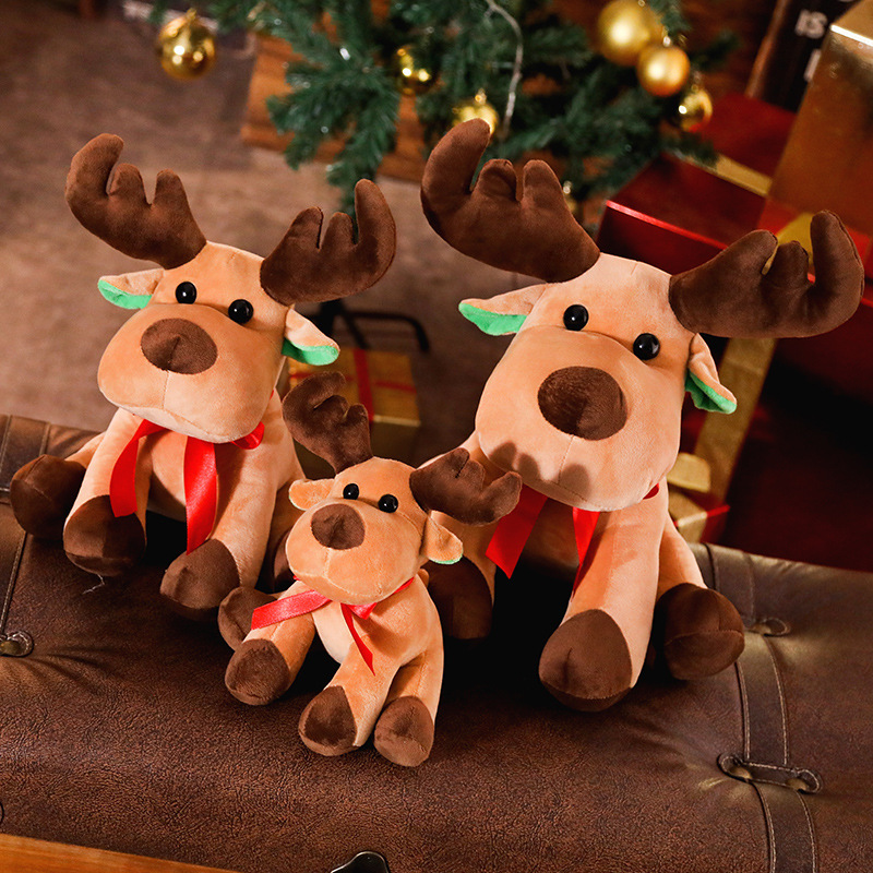 Christmas elk dolls stuffed animals deer dolls atmosphere props Christmas Eve gifts for children and girls