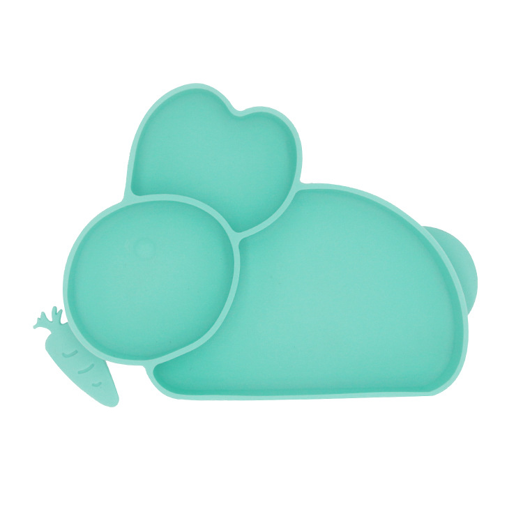 Strong factory direct supply baby food-grade silicone dinner plates, one-piece anti-drop suction cups, baby food bowls, and compartment-divided tableware Specification image