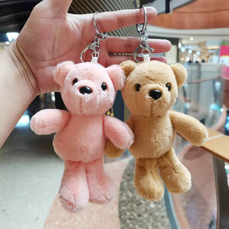 Cartoon bear stuffed toy cute key chain bag pendant claw machine doll birthday present