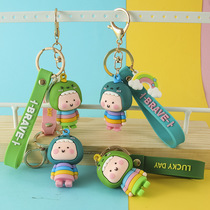 Ins car key chain bag pendant cartoon 3d key ring