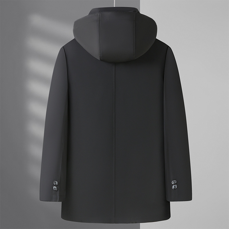 Middle-aged and elderly down jackets, men's thickened mid-length coats, middle-aged dad outfits, suitable for the elderly in autumn and winter details Picture