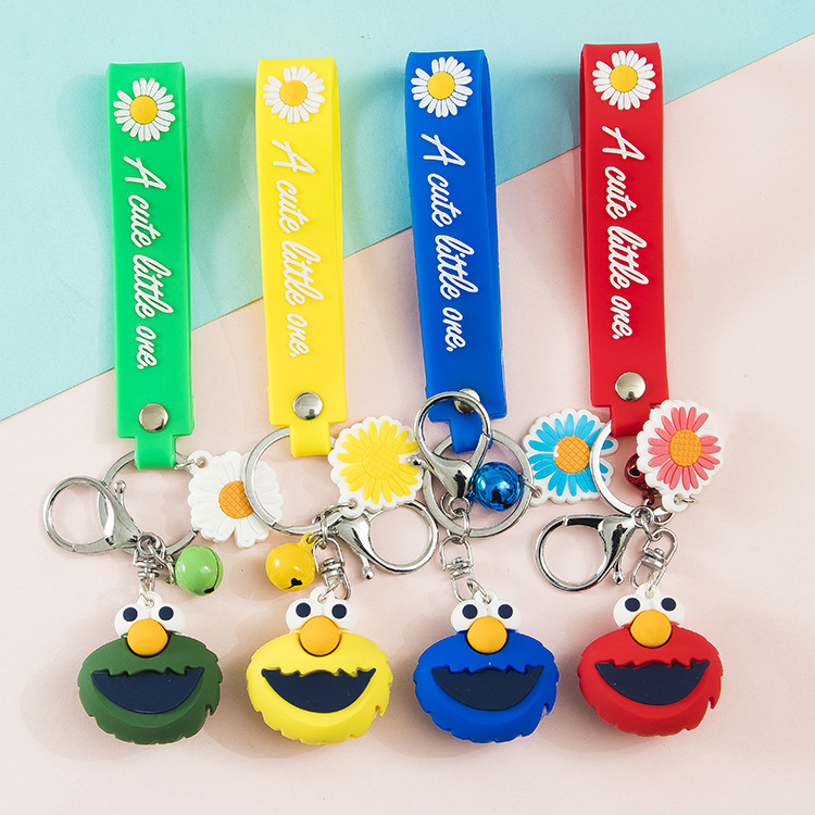 Korean key chain PVC plastic 3d Sesame Street key chain pendant lovers creative gift key chain cartoon