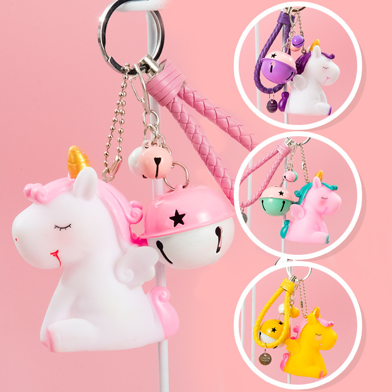 The new little Marco Unicorn pinch will ring BB beep called girly heart small gift bag pendant lovers key chain