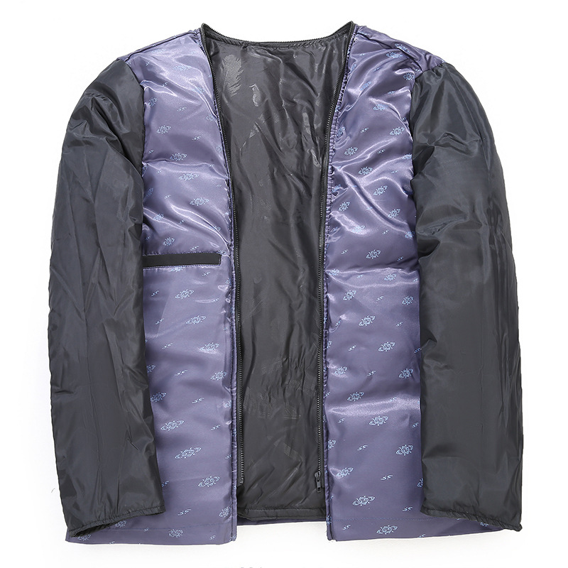 Middle-aged and elderly down jackets, men's thickened mid-length coats, middle-aged dad outfits, suitable for the elderly in autumn and winter Item Picture