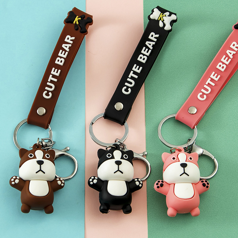 Cuddle bear Bear key chain Car key chain ring men and women bags pendant key chain couple small gifts