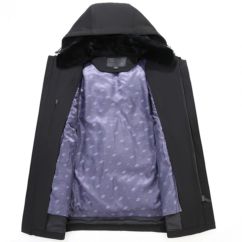Middle-aged and elderly down jackets, men's thickened mid-length coats, middle-aged dad outfits, suitable for the elderly in autumn and winter Specification image