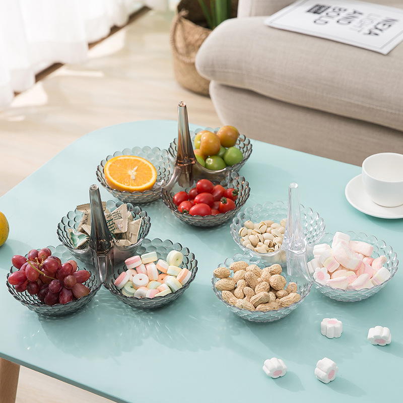 35823 European-style creative fruit platter, multi-layer stacked fruit platter, plastic living room coffee table, household candy platter, dried fruit box Specification image