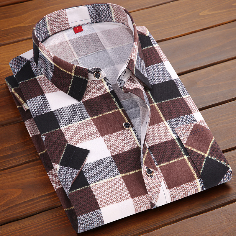 Summer new men's short-sleeved shirt, business, casual, fashionable and versatile, half-sleeved checked shirt for men