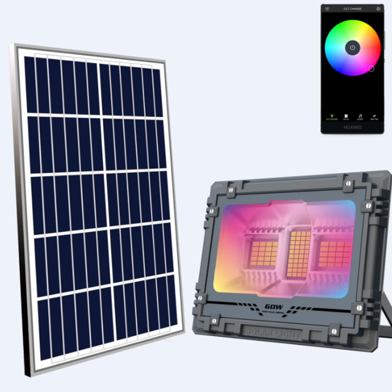 【外星人】RGB彩色投光灯音乐律动款太阳能灯氛围灯LED灯室外室内