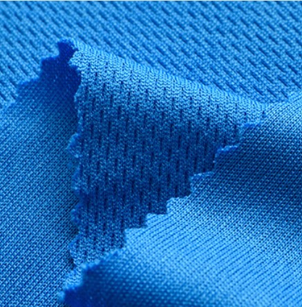 75D Grade 3 bird's eye fabric all-polyester fabric moisture-wicking and sweat-wicking rice mesh sports basketball uniform knitted fabric details Picture