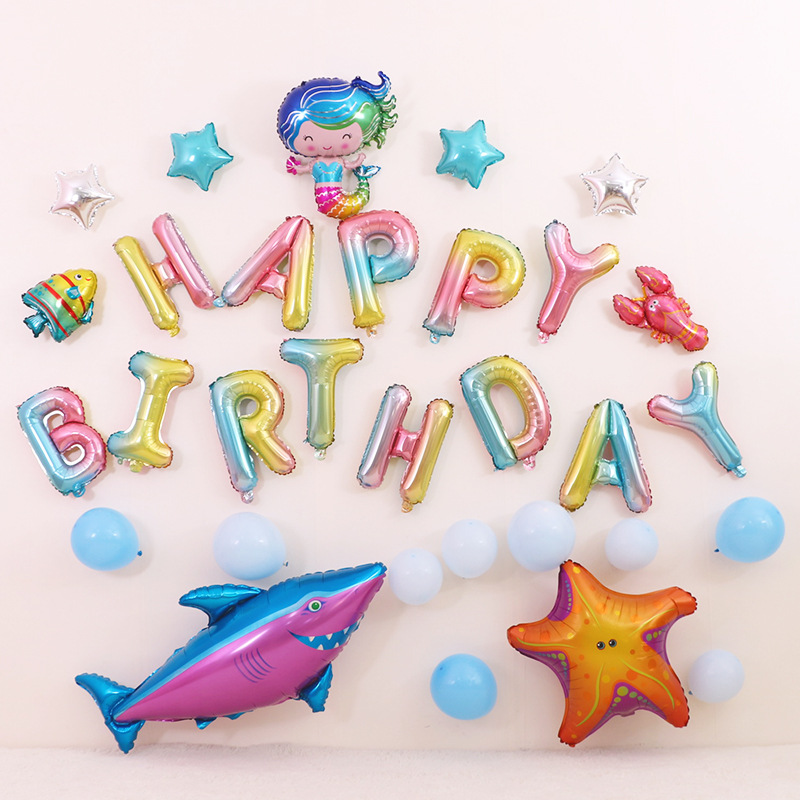 Baby's birthday scene arrangement set children's theme party background wall decoration first birthday balloon package wholesale