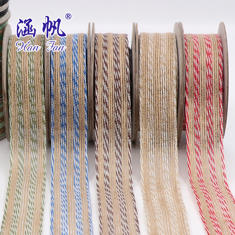 Manufacturers direct color jute bag clothing accessories process accessories Christmas wedding festive linen roll holding flowers decoration details Picture