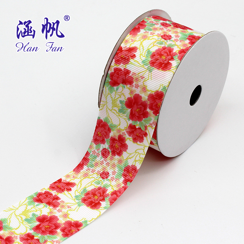 [Fast shipping] Ribbon custom printed logo high density polyester ribbed ribbon printed webbing cartoon ribbon