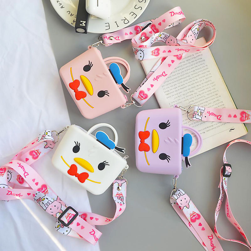 Cambio de silicona bolsa de dibujos animados pollos de mano ositos bolsa de tarjetas para niños bolsa de llaves bolsa de almacenamiento de cosméticos para niñas details Picture