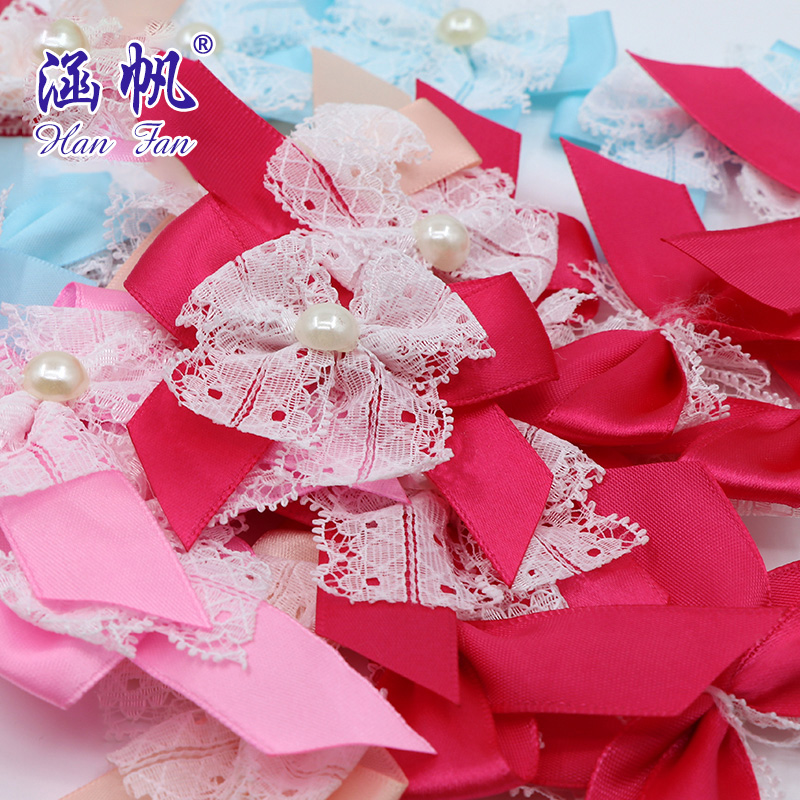 Pearl lace wound bow clothing accessories, high-end gift packaging, headwear, ribbon bow accessories Application Scenario
