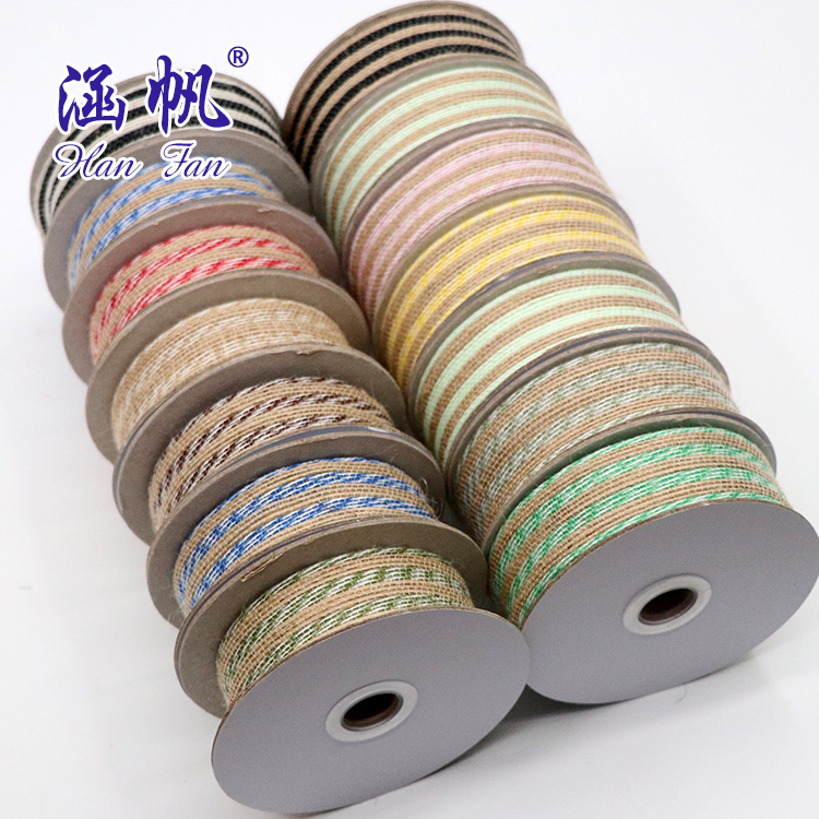 Manufacturers direct color jute bag clothing accessories process accessories Christmas wedding festive linen roll holding flowers decoration Specification drawing