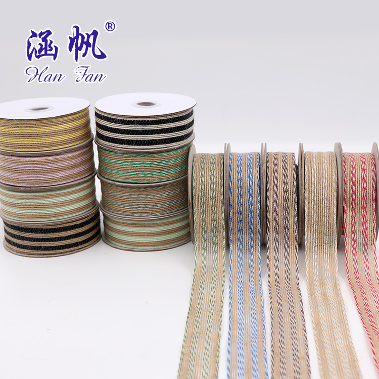 Manufacturers direct color jute bag clothing accessories process accessories Christmas wedding festive linen roll holding flowers decoration Item Picture
