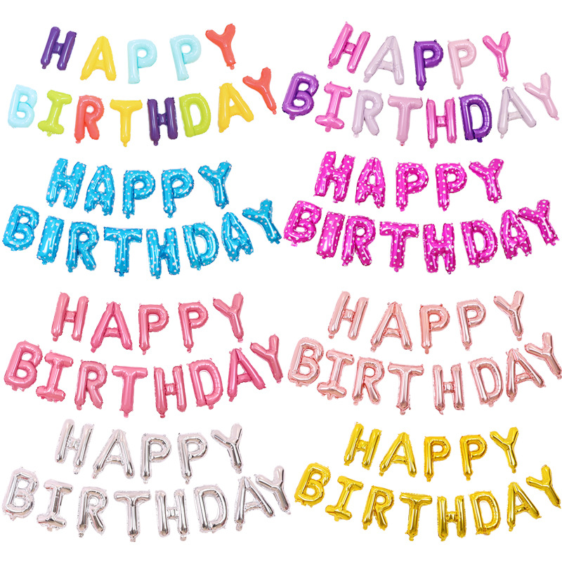16 "birthday letter balloon birthday party decoration balloon Happy Birthday aluminum film balloon