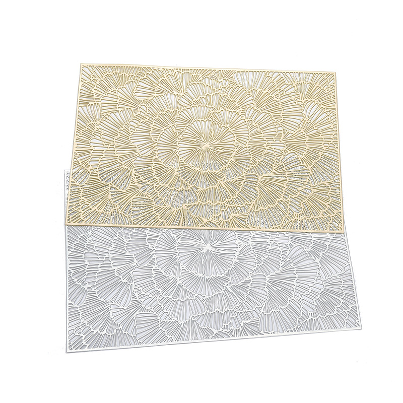 Wholesale of cross-border Nordic-style hollowed-out pvc rectangular Western placemats, home dining table anti-slip and heat-insulating MATS, coffee table MATS Item Picture