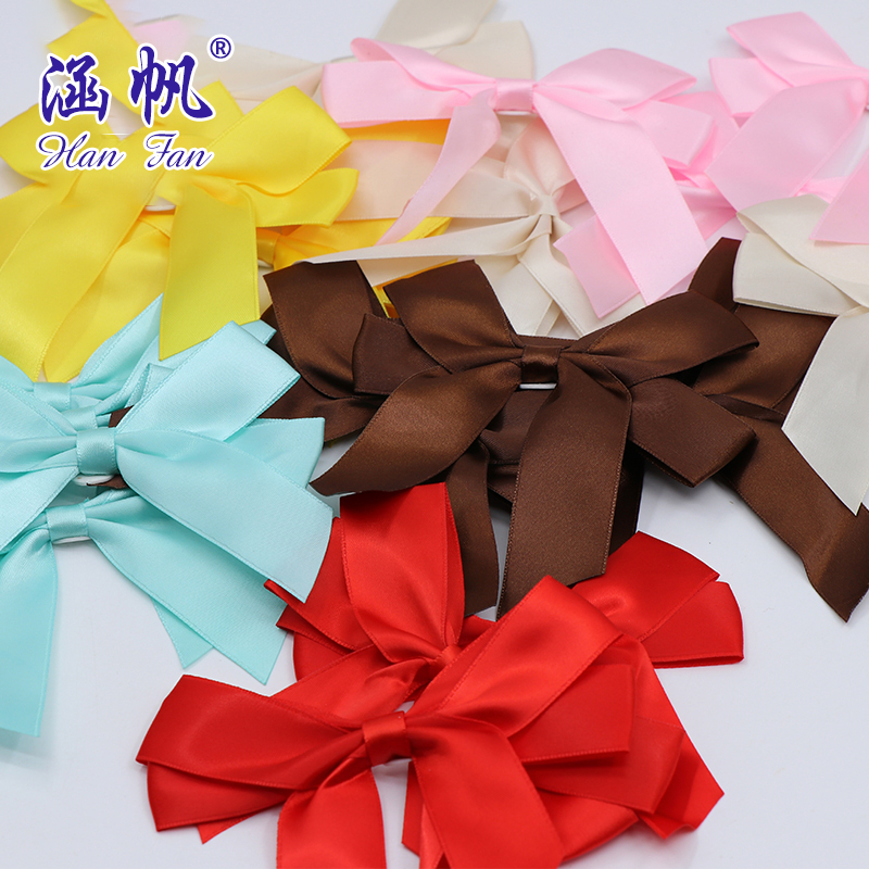 Factory direct sales of high-end polyester ribbon bows with double-sided tape decoration for gift boxes, bottles and water cups Specification image