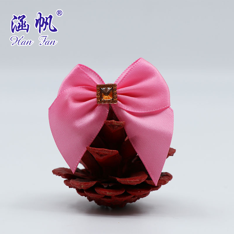 Spot wholesale color hand-inset diamond bow wedding dress gift box ribbon hair decoration accessories custom thumbnail