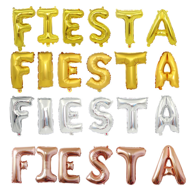 Fiesta letter set Spanish Carnival round aluminum foil balloon party decorated with aluminum foil balloon