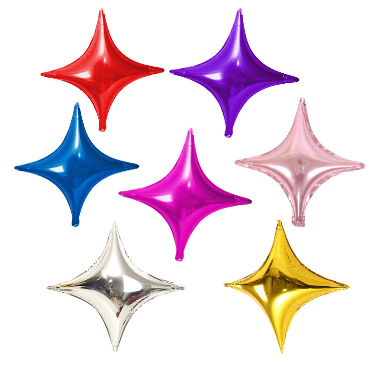 [Great deal] 10-inch small four-point star aluminum balloon Birthday party decoration aluminum foil star balloon