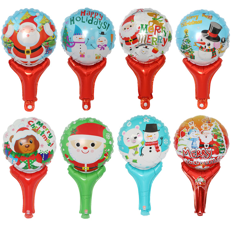 Children's Day push sweep street activity gift hand-held stick cartoon aluminum balloon children's toy balloon stick