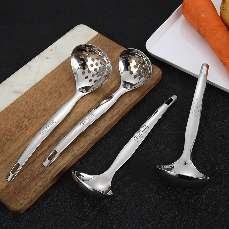 304 Stainless Steel Hot Pot Soup Spoon Colander Household Kitchen Soup Spoon Porridge Spoon Heart-Shaped Soup Spoon Thickened Colander Specification drawing