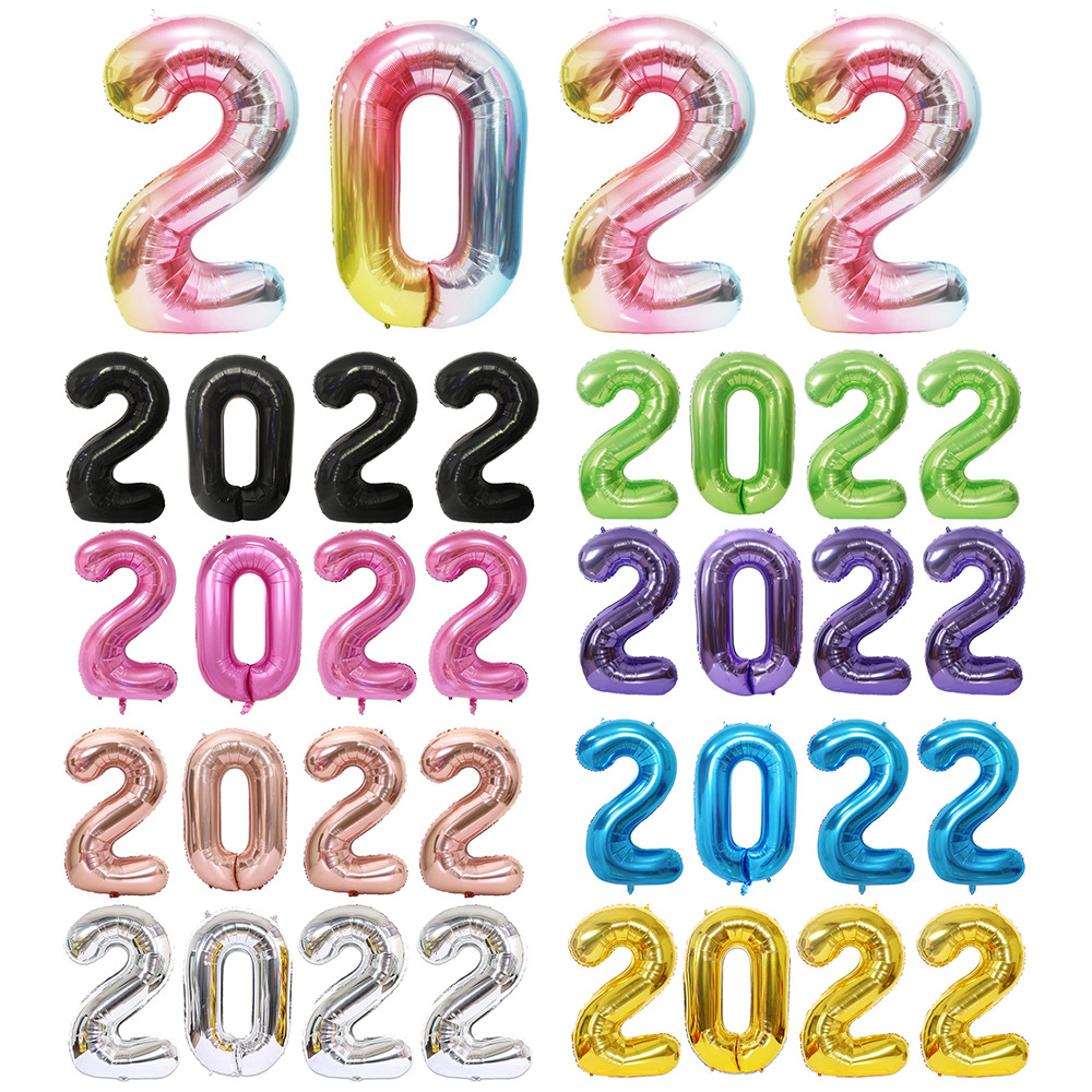 40 "32" large digital balloon set 2022 Digital balloon New Year's Day New Year's Eve decoration