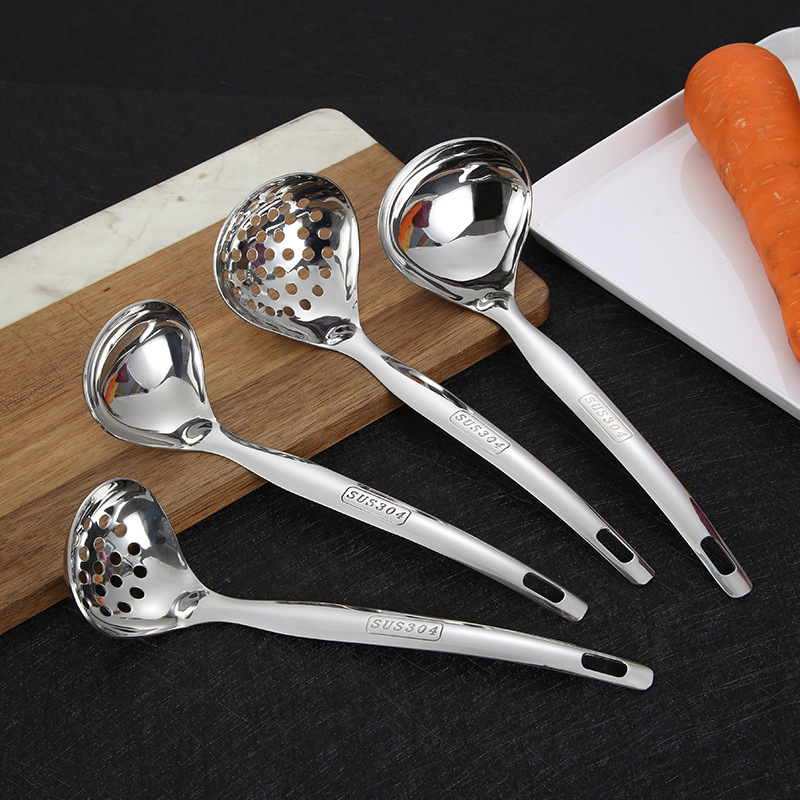 304 Stainless Steel Hot Pot Soup Spoon Colander Household Kitchen Soup Spoon Porridge Spoon Heart-Shaped Soup Spoon Thickened Colander details Picture