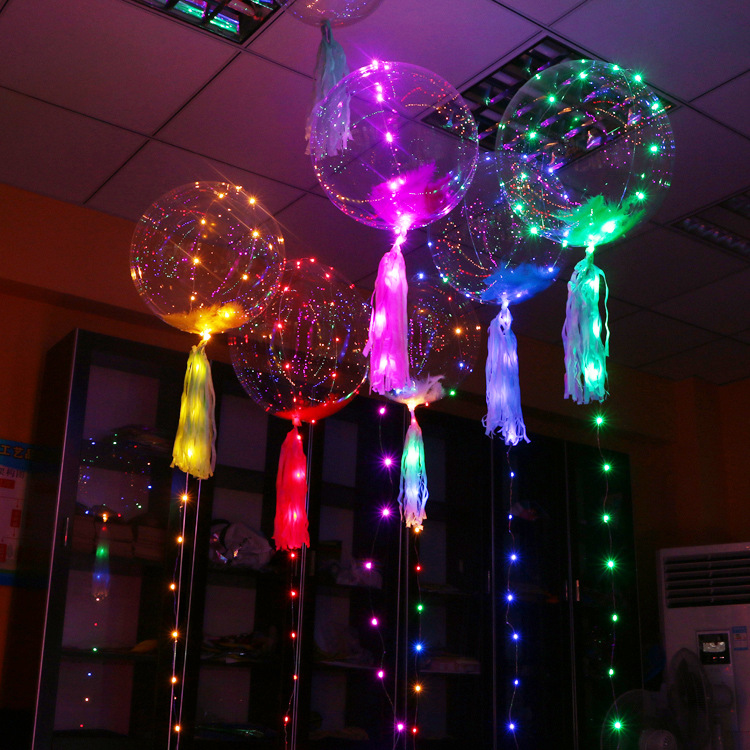 Net red balloon 18 "transparent bobo ball to push light balloon birthday wedding LED lights with light balloon