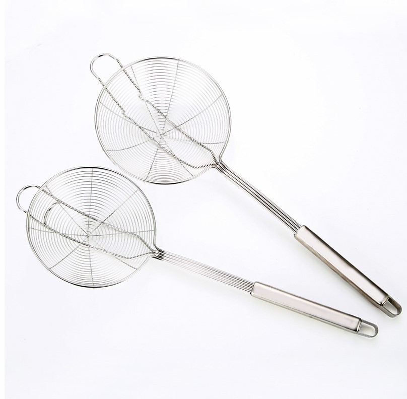 Stainless Steel Wire Slotted Spoon Household Kitchen Hot Pot Large Slotted Spoon Strainer Beef Hot Pot Double Hook Strainer Small Net Strainer Item Picture