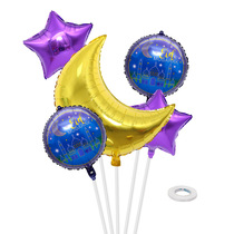 New EID balloon set 36 inch moon star purple EID aluminum film balloon wholesale