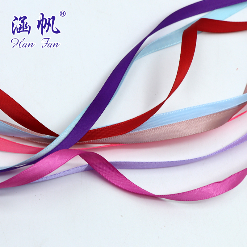 Hanfan 0.3~5cm wide gift flower decoration webbing, diy bow ribbon, high-density polyester ribbon. Customization available. Large quantities in stock Specification image