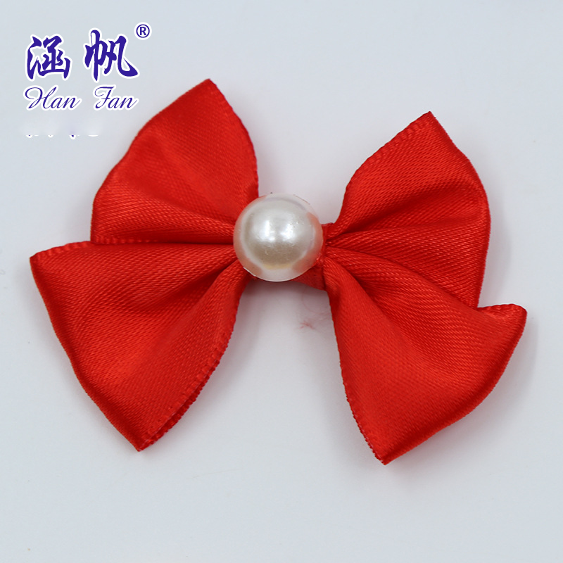 Pearl swallowtail bow wedding candy box packaging bow, professional hand-knitted woven ribbon bow headwear Application Scenario