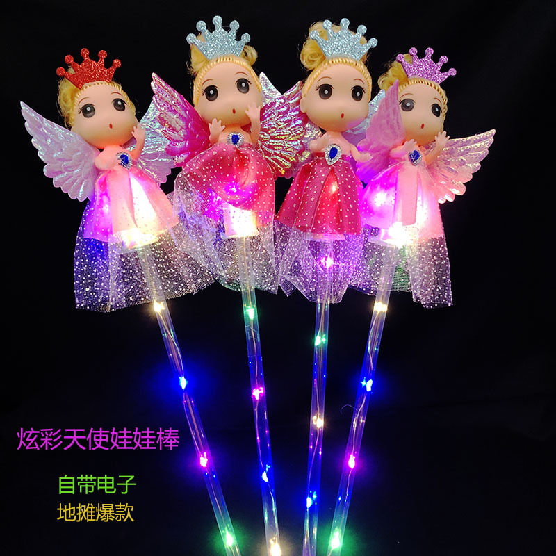 Night market stand luminous doll fairy wand to push gifts children's toys flash magic wand drainage stand source
