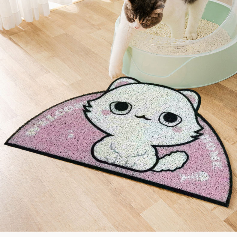 卡通宠物猫砂垫 过滤防带出猫砂防外溅宠物餐垫猫咪专用防卡脚垫